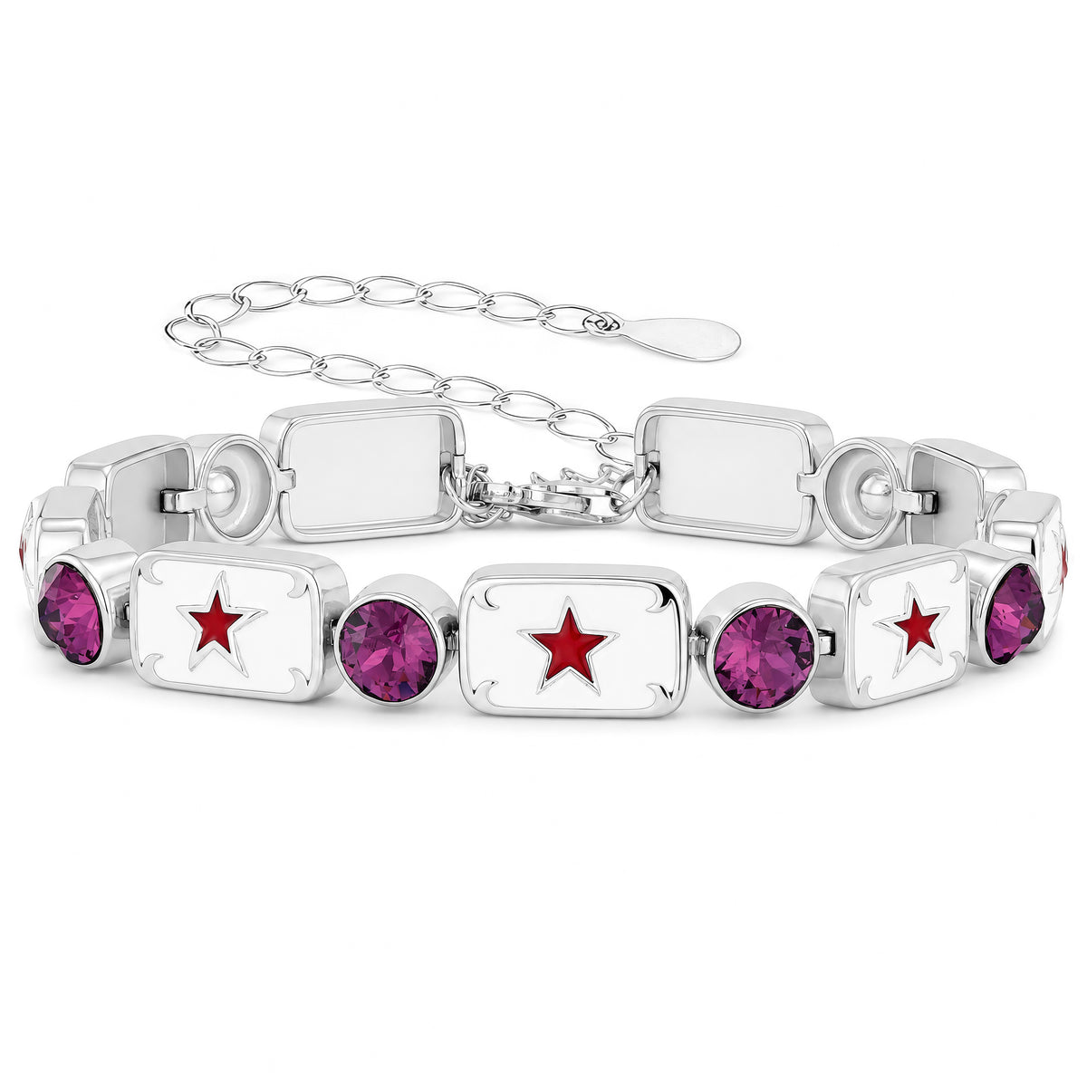 White and red enamel bracelet