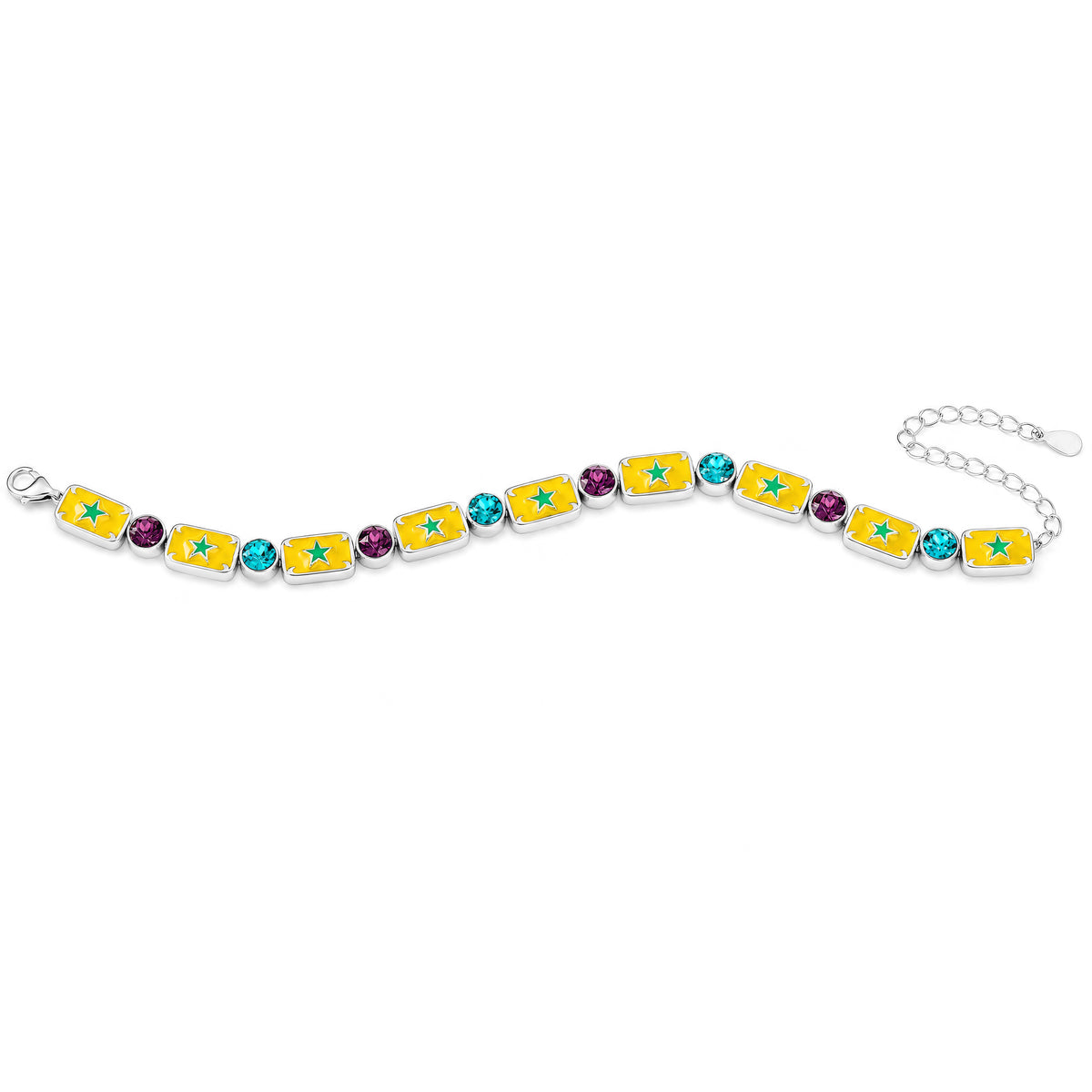 Yellow and blue enamel bracelet
