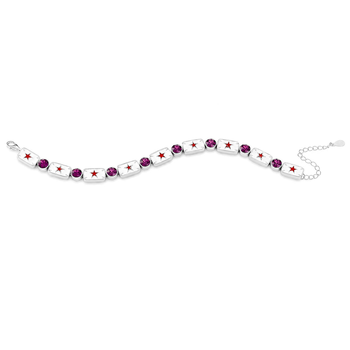 White and red enamel bracelet