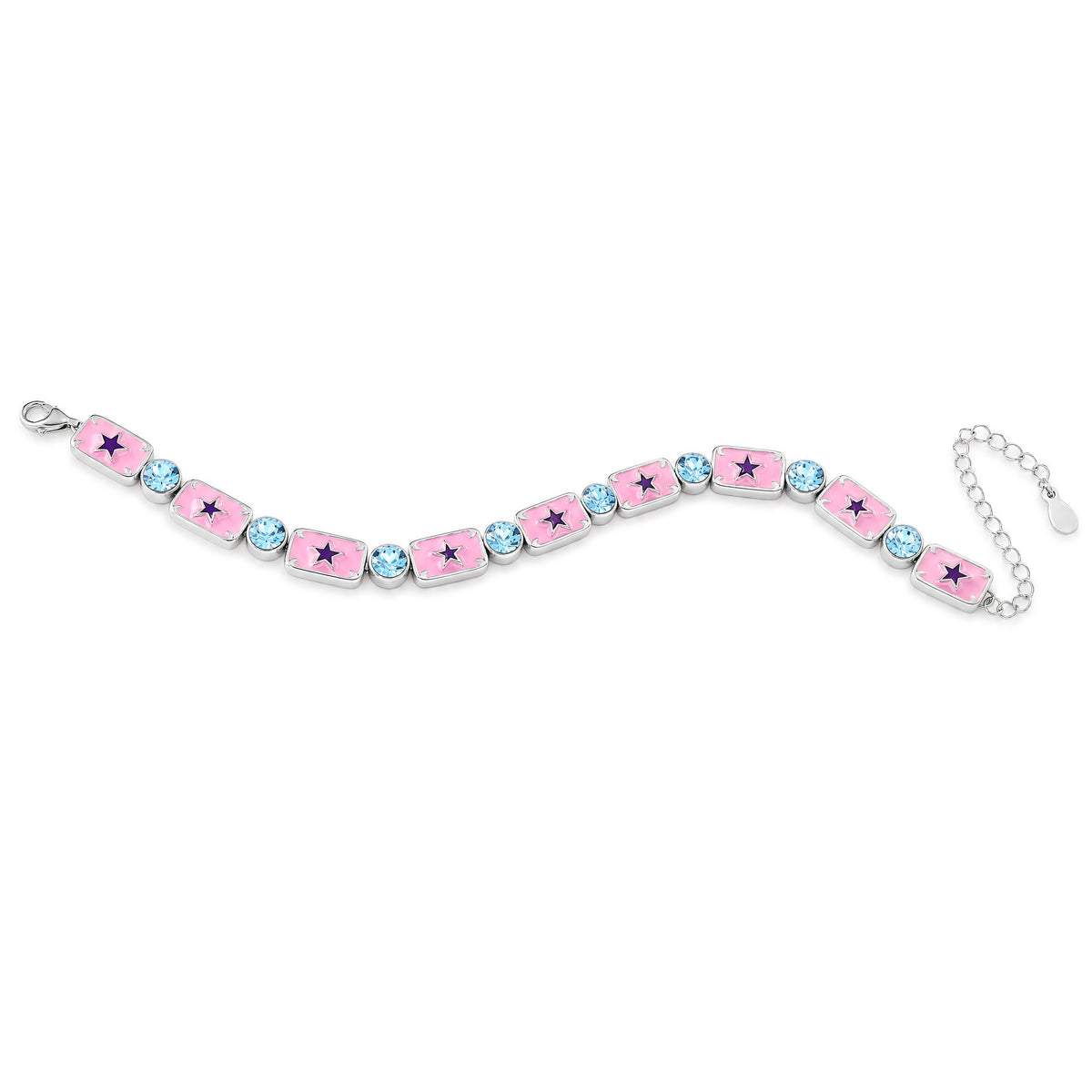 Pink and purple enamel bracelet